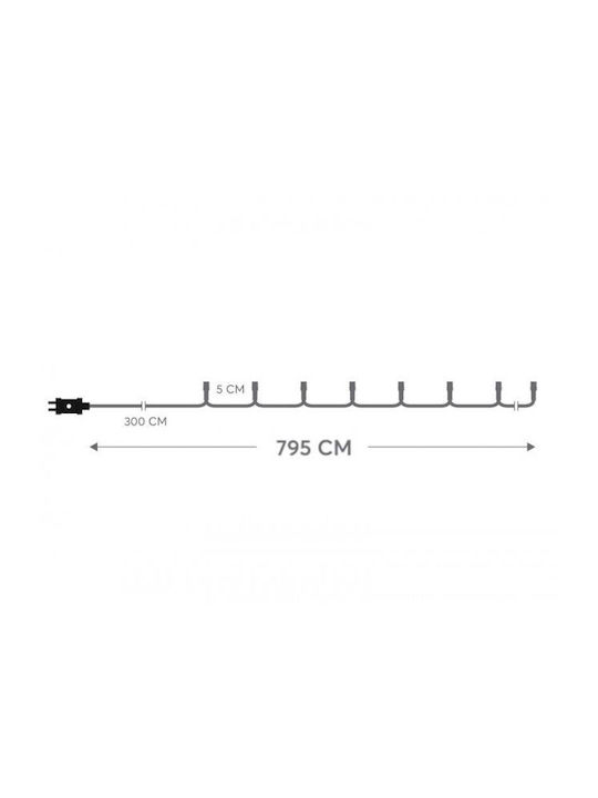 100 Lights LED 4.95m. Warm White in String 1pcs