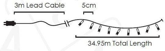 700 Λαμπάκια LED 35μ. Ψυχρό Λευκό σε Σειρά