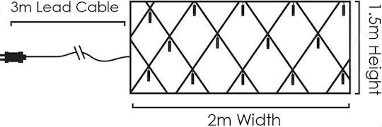 240 Lights LED 2m. x 150cm Cold White type Net 1pcs