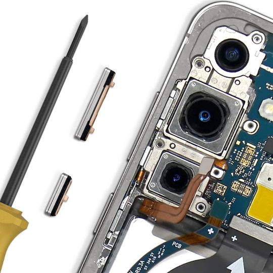 Clappio Power-Lautstärketaste Samsung Galaxy S24 S24 Plus Silber