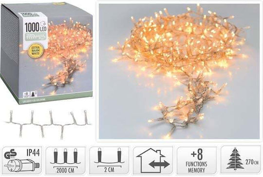 1000 Светлини LED 20m. Топъл бял тип Лента 1бр