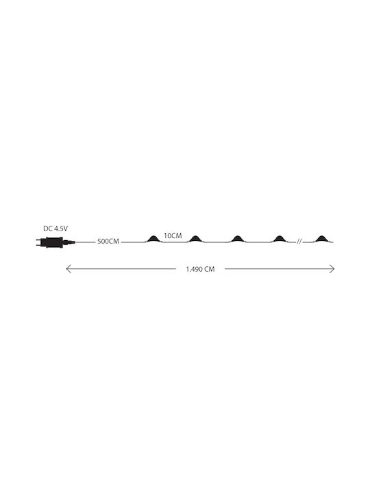 100 Lights LED 9.9m. Warm White in String 1pcs