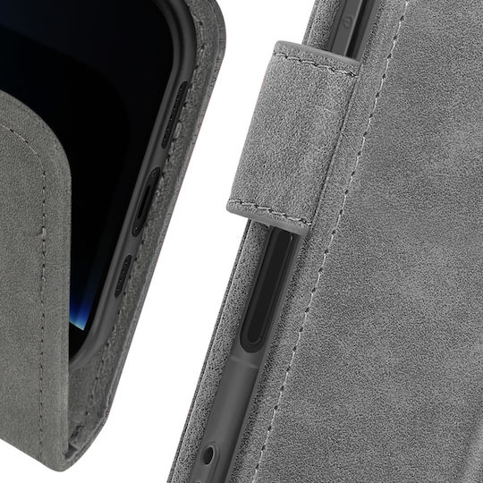 Avizar Hülle iPhone 16 Pro Klappetui Brieftasche Video-Halter Grau