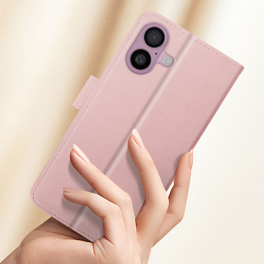 Avizar Hülle iPhone 16 Plus Klappetui Brieftasche Video-Halter Roségold