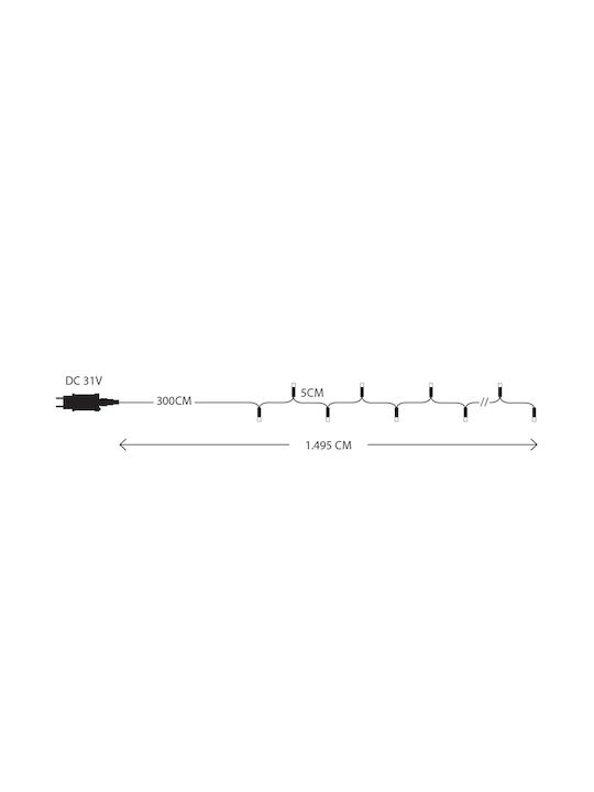 Series 240 LED 3mm 31V Transformer 8 Programs & Memory Transparent PVC Cable Purple LED Every 5cm Supply Extension 3m IR44