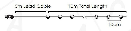 100 Светлини LED 10m. Зелени тип Лента 1бр