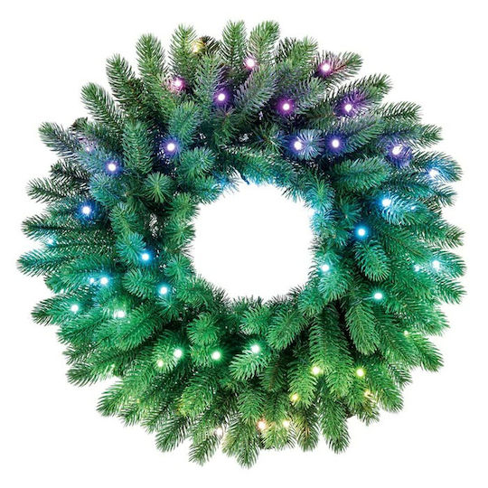 Twinkly Weihnachtsdekoration Kunststoff Kranz Beleuchtet mit Durchmesser 12.5cm. 50 RGB LED