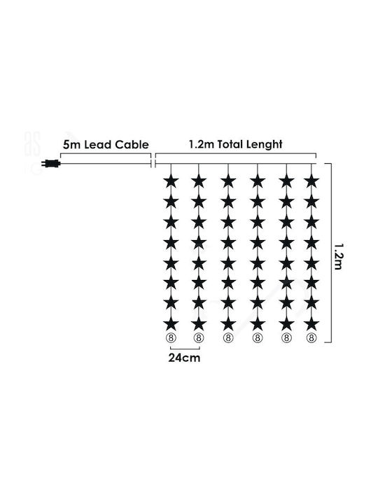48 Lights LED 5m. Cold White type Curtain 1pcs 48 Lights LED 5m. Cold White type Curtain 1pcs