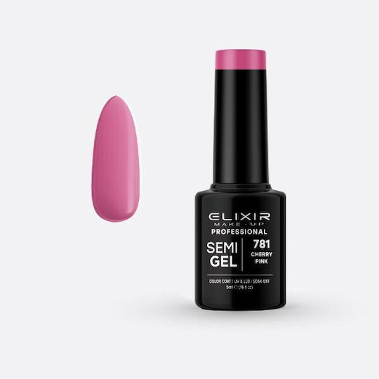 Elixir Semi Gel Хибриден Лак за Нокти 781 Cherry Pink 5мл 1бр