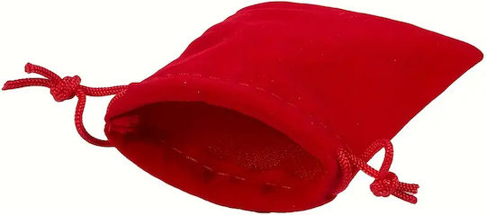 Panora Fabric Christmas Pouch for Gift Red 9x12cm.