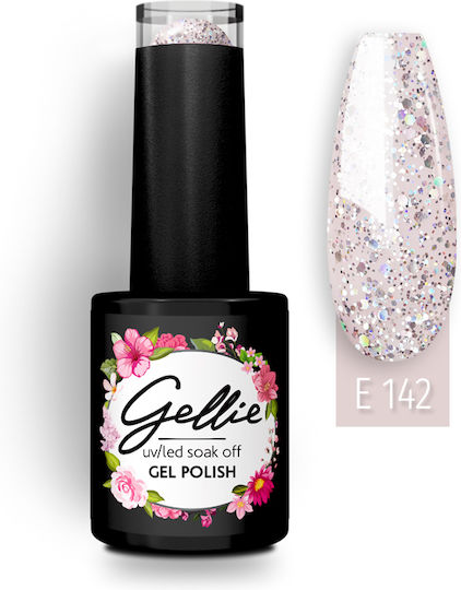 Gellie Ημιμόνιμο Βερνίκι Νυχιών E 142 με Glitter 10ml