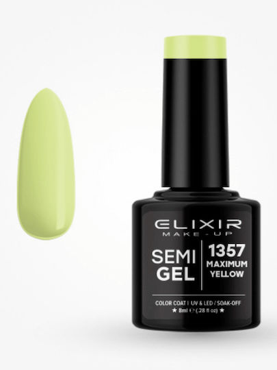 Elixir Semi Gel Ημιμόνιμο Bερνίκι 1357 Maximum Yellow 8ml