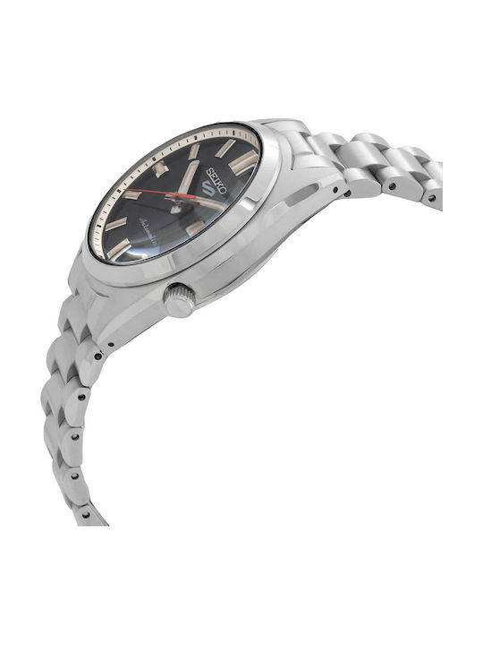 Seiko Sports Ανδρικό Ρολόι 37.4mm Αυτόματο με Ασημί Μεταλλικό Μπρασελέ