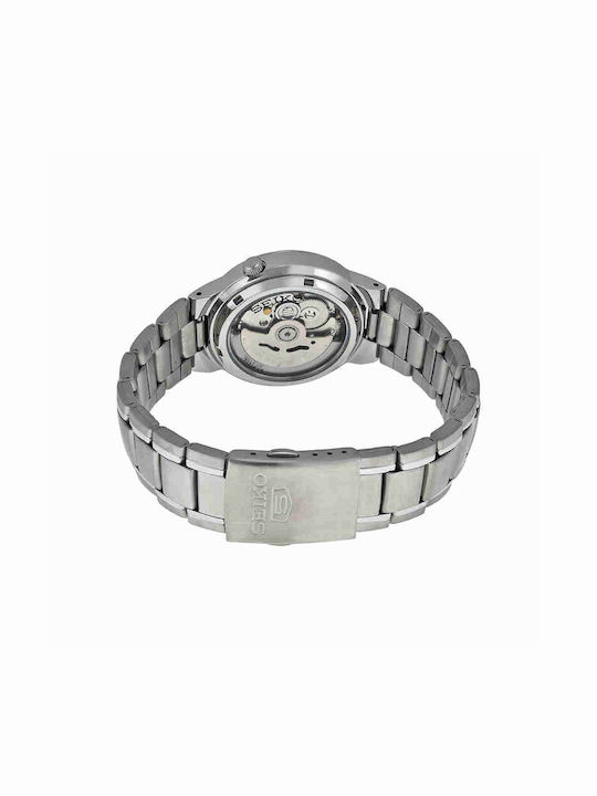 Seiko 5 Sports Herrenuhr 37mm Automatisch mit Silber Metallarmband