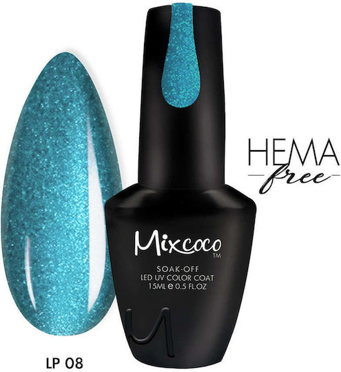 Mixcoco Хибриден Лак за Нокти 008 с Glitter 15мл 1бр