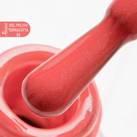 Alezori Хибриден Лак за Нокти terracotta 03 с Glitter 15мл 1бр