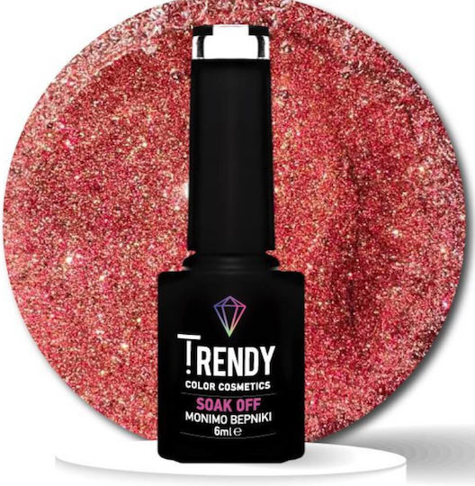 Trendy Color Cosmetics Gel Nail Polish Red Carpet 158 with Glitter 6ml