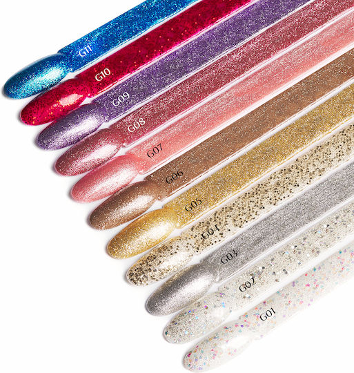 Activeshop Halb-permanenter Nagellack G03 mit Glitter 5gr 1Stück