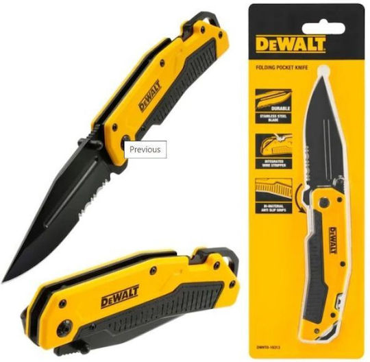 Dewalt Pocket Knife Yellow with Blade made of Steel