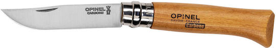 Opinel No.8 Inox Olive Handle Pocket Knife Brown in Sheath