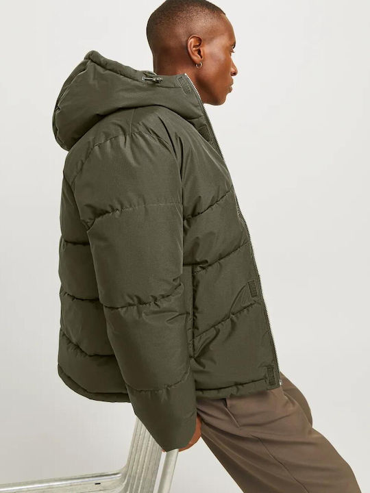 Geacă Puffer de Iarnă Olive