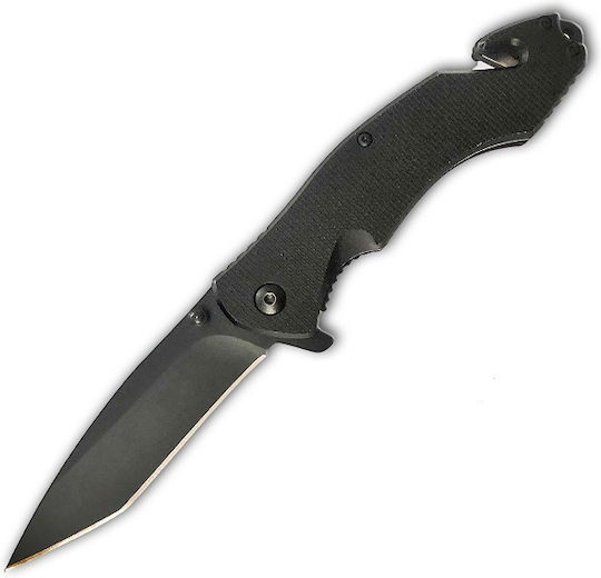 Alpin Tactical Series Outdoor Black Survival Pocket Knife with Sheath