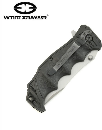 WithArmour Lion Claw K Pocket Knife Black in Sheath