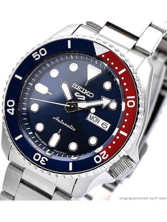 Seiko 5 Sports Men's Watch 42.5mm Automatic with Silver Metal Bracelet
