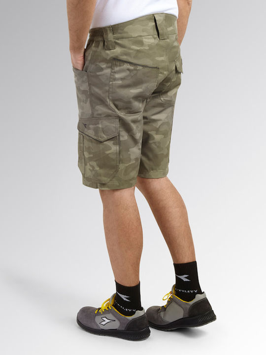 Utility Diadora Poly Camo Reflectorizantă Bermudă de Lucru Gri
