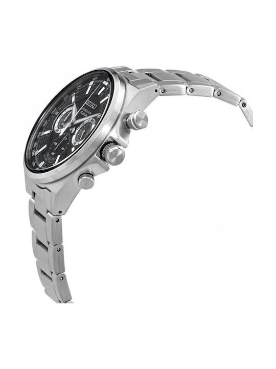 Seiko Conceptual Мъжки Часовник 41mm Хронограф На Батерия със Сребърна Метална Гривна