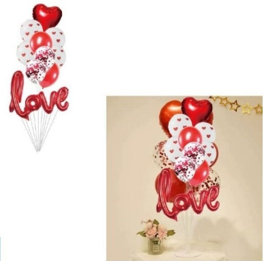 Set of 10 Balloons Foil Red Valentine's Day Party