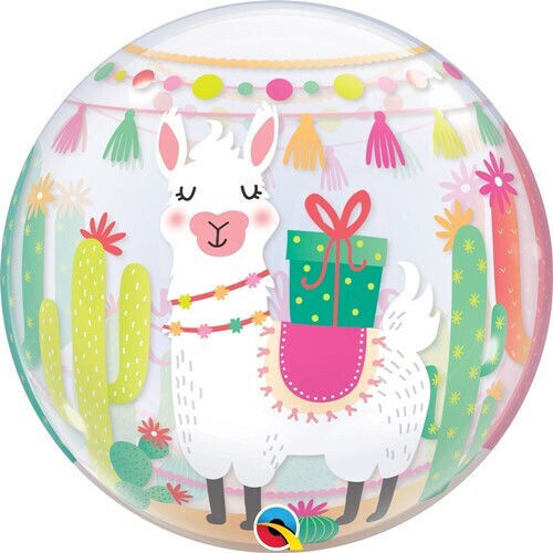 Balon Bubble Jumbo Rotund Multicolor Llama 56buc