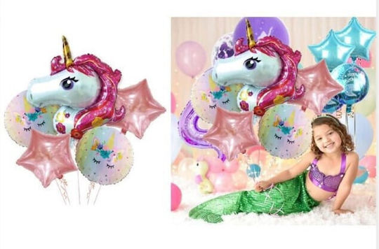 Set of 5 Balloons Foil Multicolor