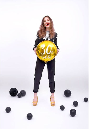 Party Deko-Folienballon 30 Jahre Gold Universal 45 Cm