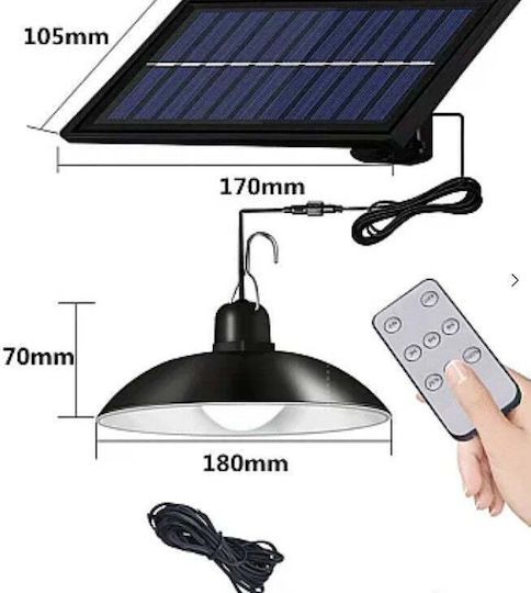Factory XF-707 Hanging Solar Light Cold White with Remote Control 18cmx18cmx10cmcm