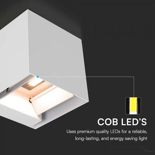 V-TAC Wall Mounted Solar Light 9W 860lm with Warm White Light 3000K IP65 15cmx15.3cmx15cmcm