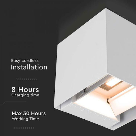 V-TAC Wall Mounted Solar Light 9W 860lm with Warm White Light 3000K IP65 15cmx15.3cmx15cmcm