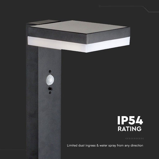 V-TAC Solar Light Floor Column 5.5W 220lm Warm White 3000K with Motion Sensor IP54 15.5cmx22.9cmx15.5cmcm