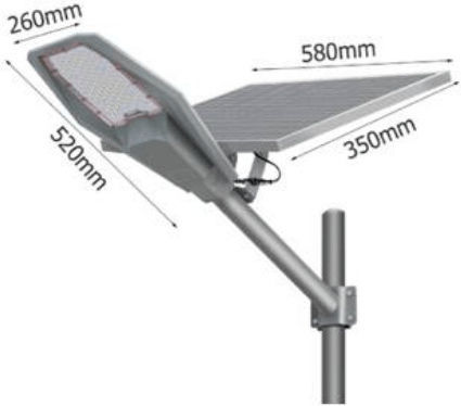 Street Solar Light 200W 3000lm with Cold White Light 6500K IP67