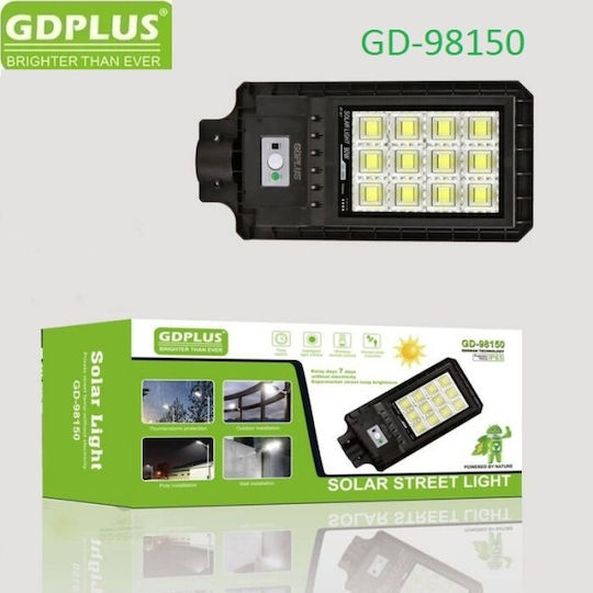 GDPLUS Ηλιακό Φωτιστικό Δρόμου 150W με Αισθητήρα Κίνησης, Φωτοκύτταρο και Τηλεχειριστήριο IP65 23x49εκ.