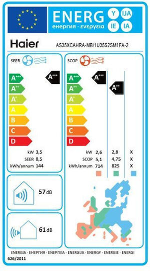 Haier Expert Κλιματιστικό Inverter 12000 BTU A+++/A++ με Ιονιστή και WiFi Black