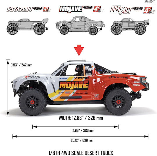Arrma Blx Brushless Τηλεκατευθυνόμενο Αυτοκίνητο 4WD Μπλε