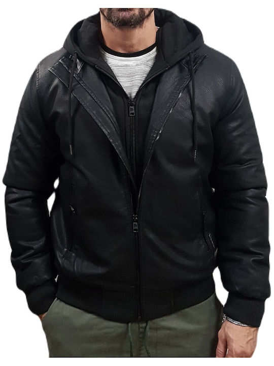 Faux Leather Jacket Black