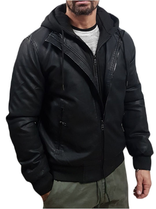 Faux Leather Jacket Black