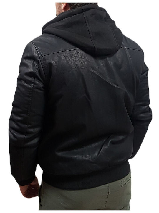 Faux Leather Jacket Black