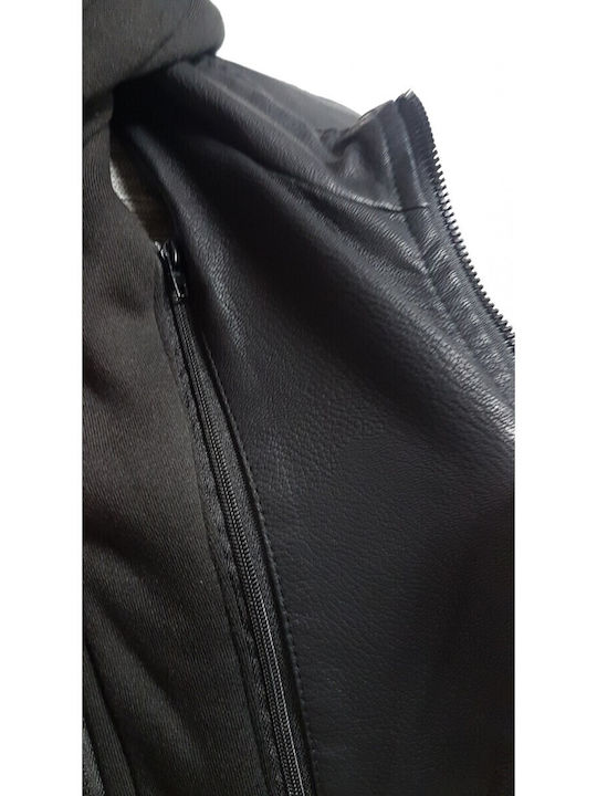 Faux Leather Jacket Black