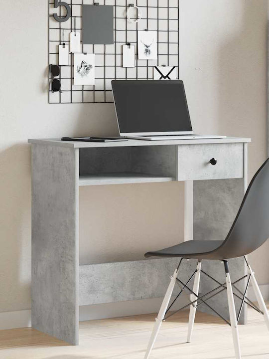 Desk Wooden Grey Concrete Grey 80x40x75cm