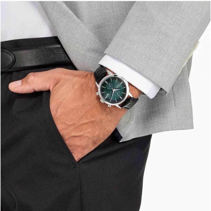 Citizen Ceas Bărbați 42mm Cronograf Eco - Drive cu Curea Din Piele