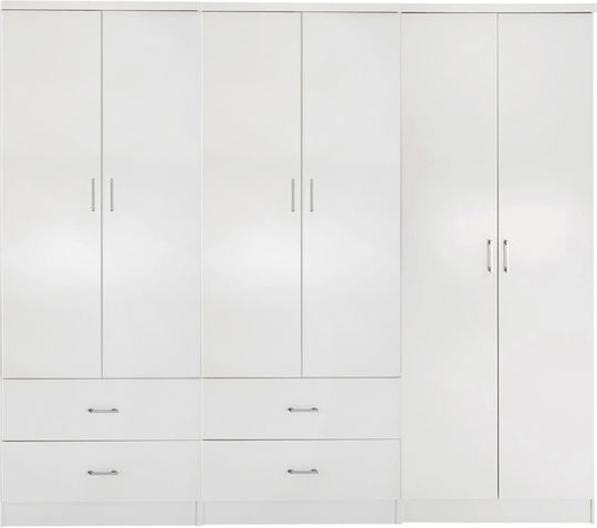 Reina Εξάφυλλη Ντουλάπα 240x43x181cm Reina Εξάφυλλη Ντουλάπα 240x43x181cm
