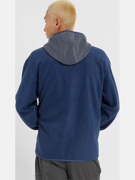 Men's Fleece Jacket Hooded Blue
